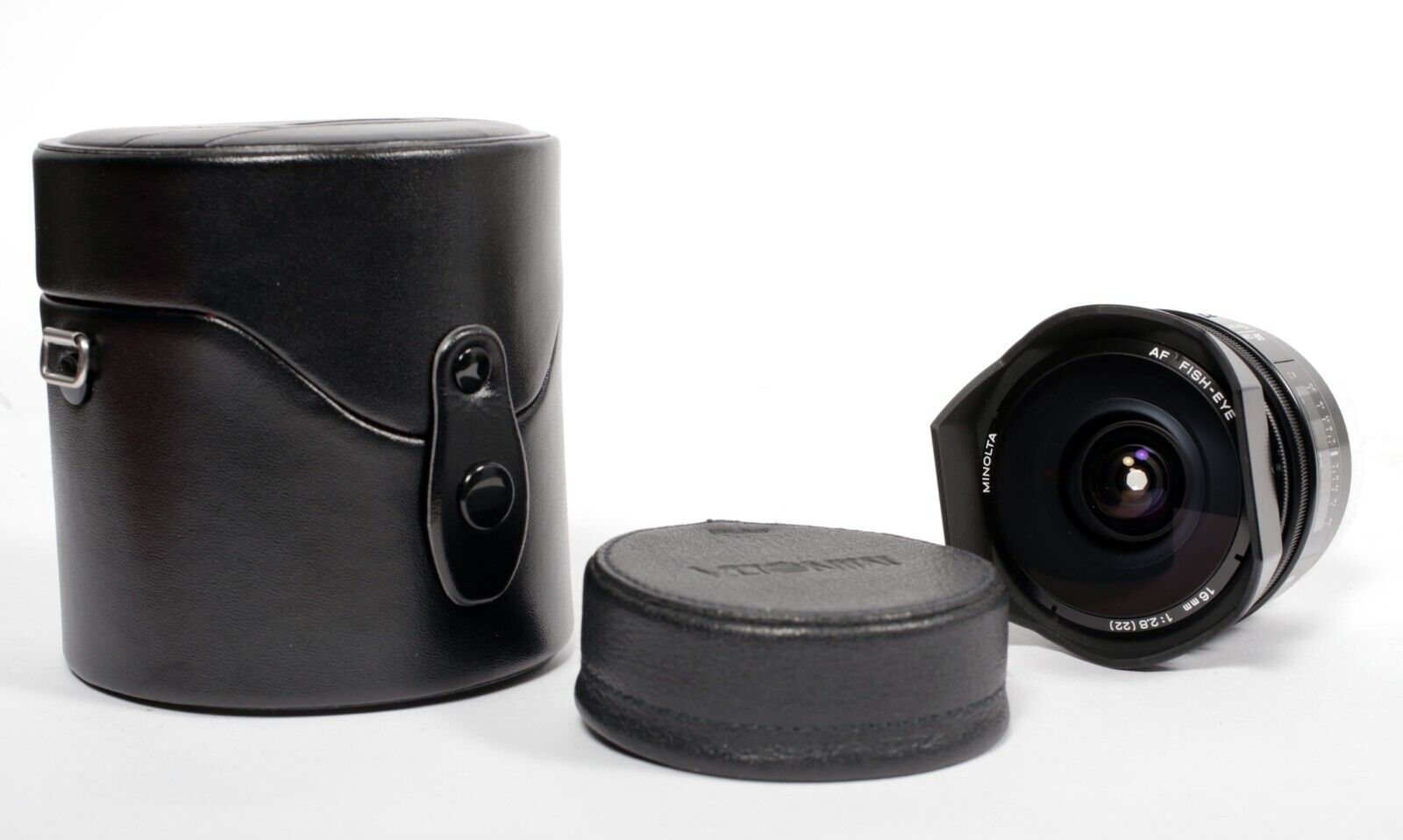 Minolta AF Fisheye 16mm F2.8 Minolta AF / Sony A Lens with case and caps  #8352